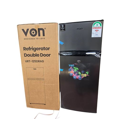 125L Double Door Refrigerator with Top Freezer
