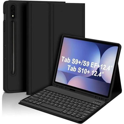 Samsung Galaxy Tab S10+/S9 +/S9 FE+ 12.4 inch Keyboard Case with S Pen Holder,S10 Plus/S9 Plus/S9 FE Plus Detachable Wireless Bluetooth Keyboard with Auto