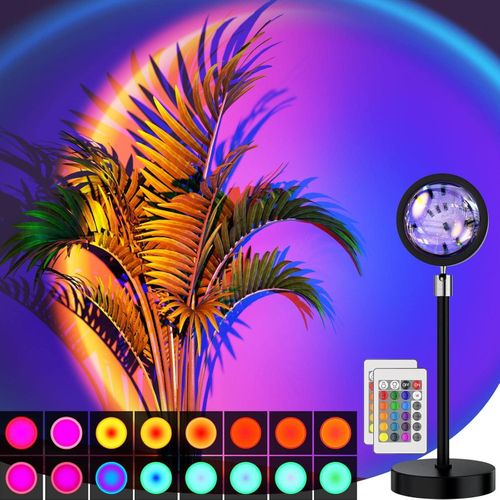 Sunset Light for Selfie Videos Remote Control LED Mood Lamp for Bedroom