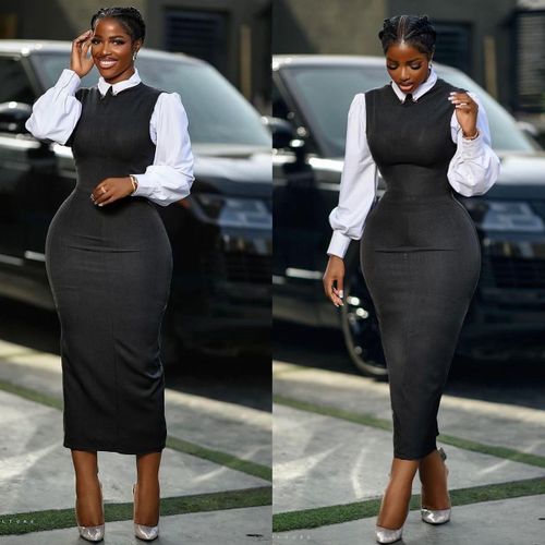 Black dress with shirt