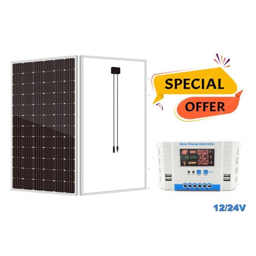 250Watts Solar Panel 250 Watts Monocrystalline All Weather Solar Panel Free 20A Solar Charge Controller