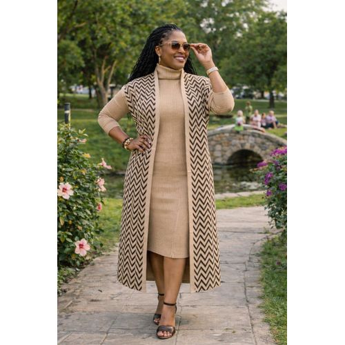 Cozy Beige sweater set with cover up