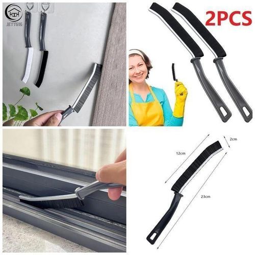 Hard Bristle Crevice Cleaning Brush, Bathroom Gap Cleaning Brush, Crevice Cleaning Brush for Kitchen Bathroom Tiles Window Track Cleaning Brush (2PCS)