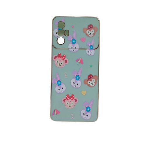 Cute Star Delu Soft Electroplated Phone Case for Tecno Spark 8 Pro Bumper TPU Silicone Back Cover Casing - Green
