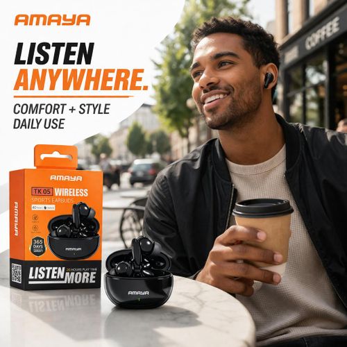 TK05 Wireless Earbuds – Stylish Bluetooth Earphones, 26H Playtime, Comfortable Daily Use Headphones for Music, Calls & Travel